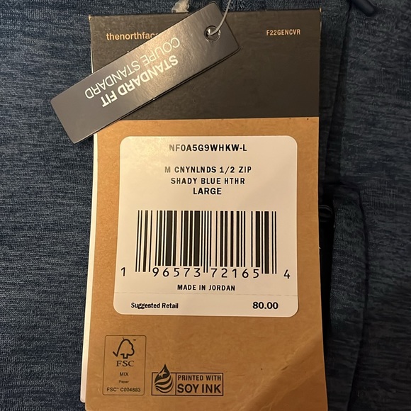 The North Face quarter zip Blue - Picture 3 of 8